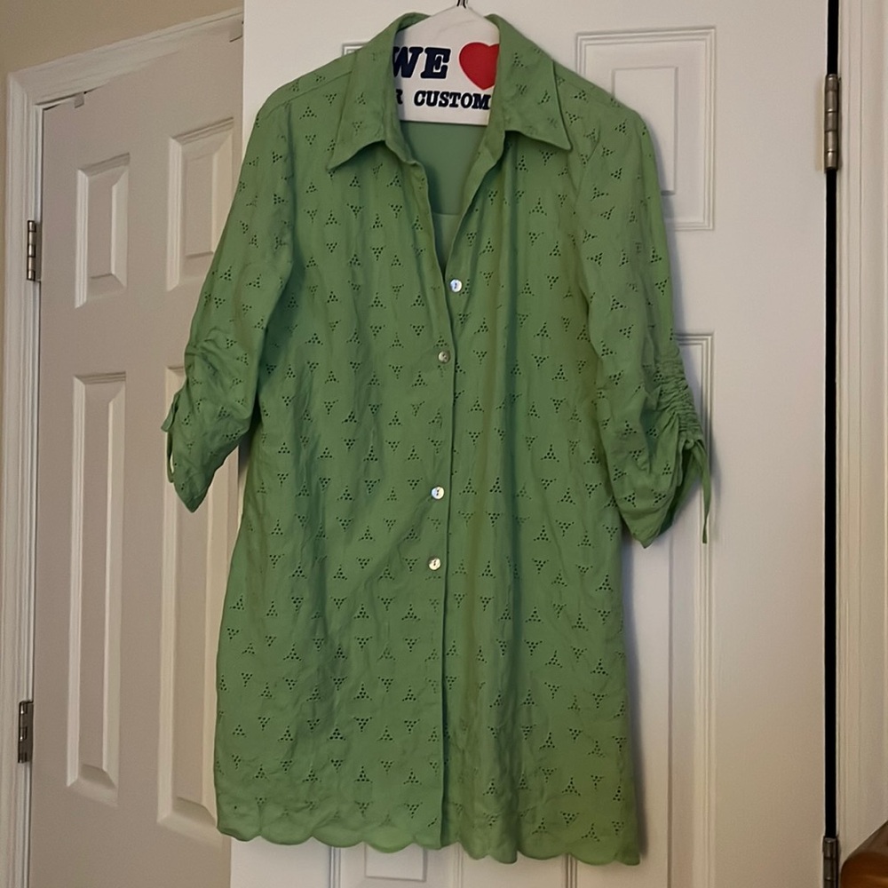 Two-piece cotton shirt and poly shell